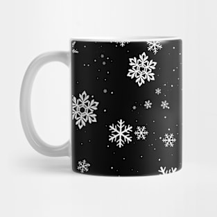 Black and White Snowflakes Winter Pattern Mug